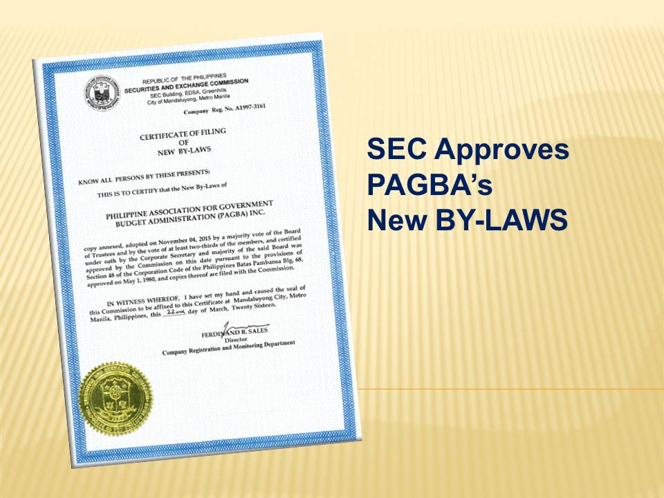 SEC Approves PAGBA’s New By-Laws – PAGBA