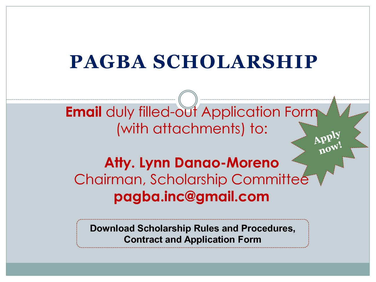 Scholarship Announcement